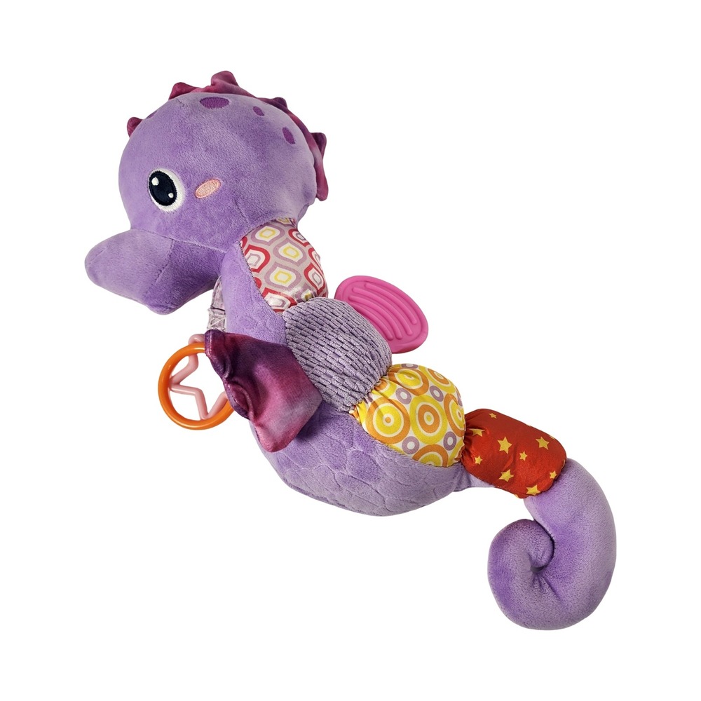 Bright Starts Purple Seahorse Baby Sensory Plush Toy Teether‎ Crinkle Activity